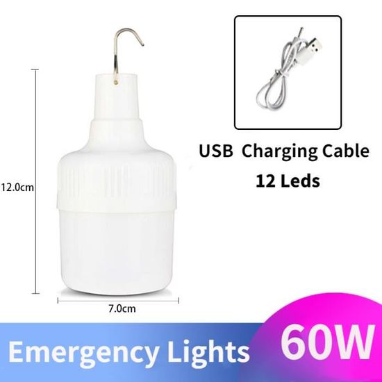 Lanterne de camping rechargeable USB – 3 modes d’éclairage