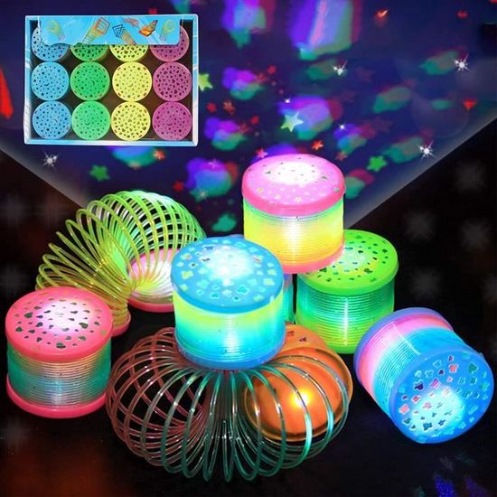 Jouet Géant à Ressort Spiralé Arc-en-Ciel, Jouet en Plastique Fournitures de Fête Garçons Filles