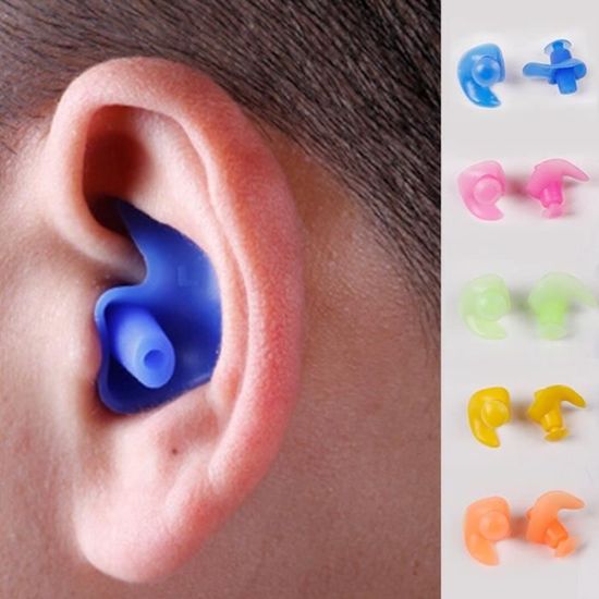 1paire bouchons d'oreilles natation en silicone