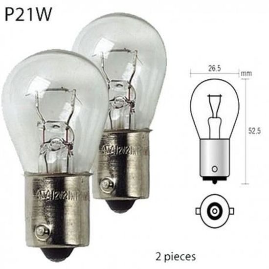 Ampoule Feu Stop Ba155 P21w Pour Peugeot 207 831 Cdiscount Auto