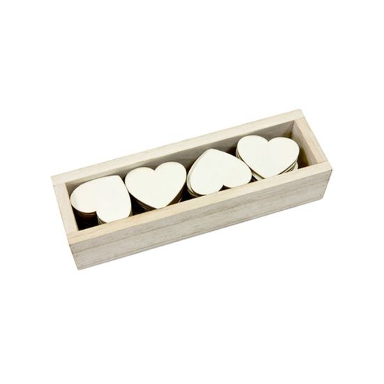 Cœurs En Bois Blanc 3 Cm - Lot De 100, Pour Décoration De Mariage, Loisirs Créatifs, Scrapbooking - 6