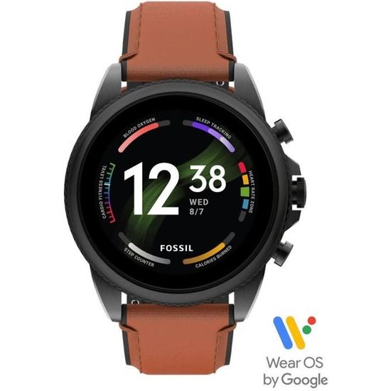 Fossil orologio smartwatch Gen 6 con cinturino in pelle marrone FTW4062 Achat vente montre Mixte Adulte Cdiscount