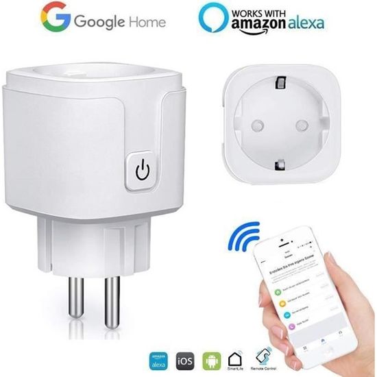 Prise connectée WiFi intérieure compatible Alexa et Google Home