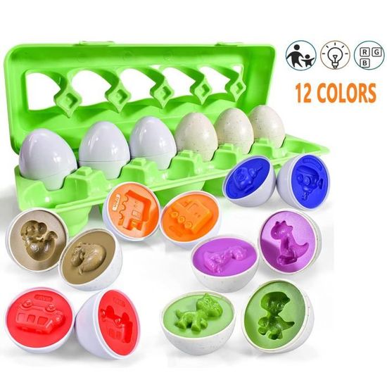 Lot De 12 œufs Montessori Newlng – Couleurs Et Formes à Assortir – Jouet éducatif Pour Bébé 1 à 5 Ans, Pâques, Noël