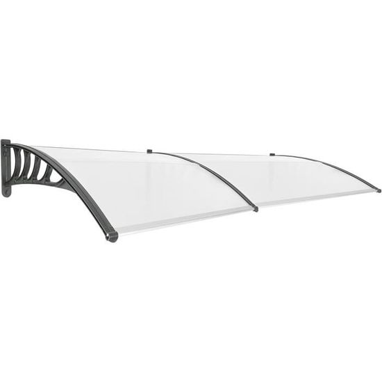 KDDEON Auvent De Porte Incurvée,Marquise De Porte Avant/Arrière Invisible,Marquise Solaire Abri Banne Entrée,Auvent De Fenêtre En Polycarbonat Transparent En Fente Pour Carte (50x270cm/20 X106