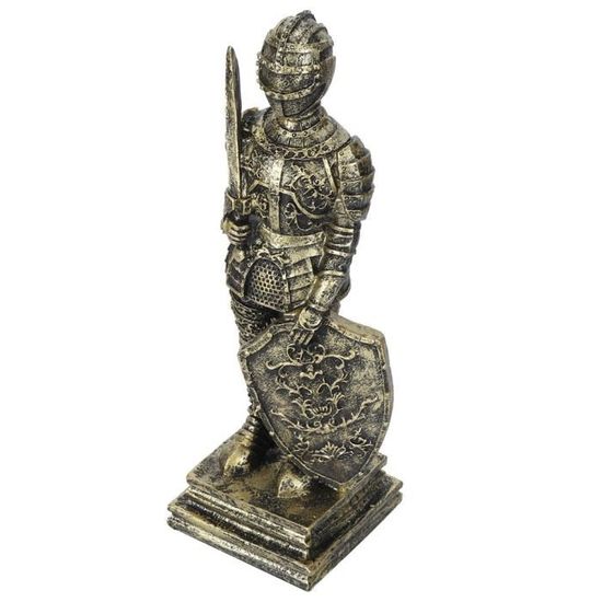 Fdit Statue de chevalier Statue de guerrier ornements rétro européens résine chevalier Figure Sculpture décoration de la maison