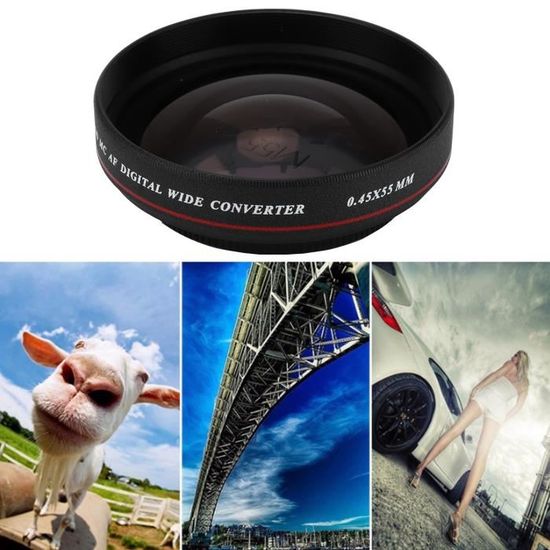 Filtre Objectif Grand Angle 0.45x Ultra Fin 62mm - Compatible Appareils Photo Reflex Nikon Et Caméscopes - 4