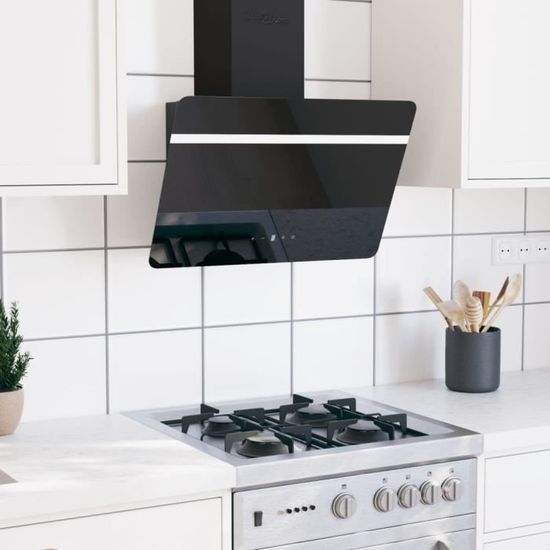 Hotte aspirante cuisine 60 cm - Klarstein - 350m³/h - hotte inclinee avec 3  vitesses - LED - hotte murale classe B - noir - Cdiscount Electroménager
