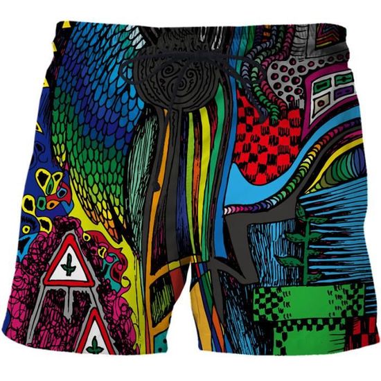 Maillot De Bain Homme Slip Vert Foncé - Short De Bain Slim, Polyester Respirant, Imprimé Moderne - 7