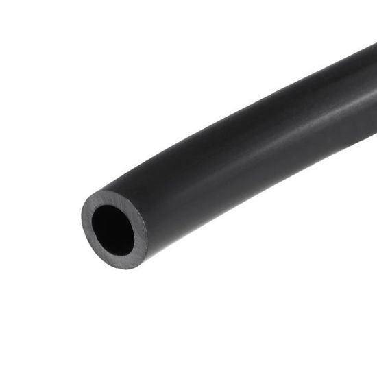 Tuyau Huile Lubrifiant 8mm Intérieur 12mm Extérieur - 1 Mètre - Noir Avec 2 Pinces - Sourcing Map