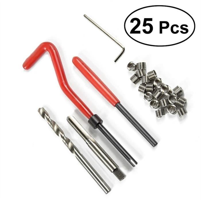 25 PCS fil métrique Set de réparation de voiture automatique bloc moteur endommagé restauration fil Repair Tool Kit Set M6 pour les