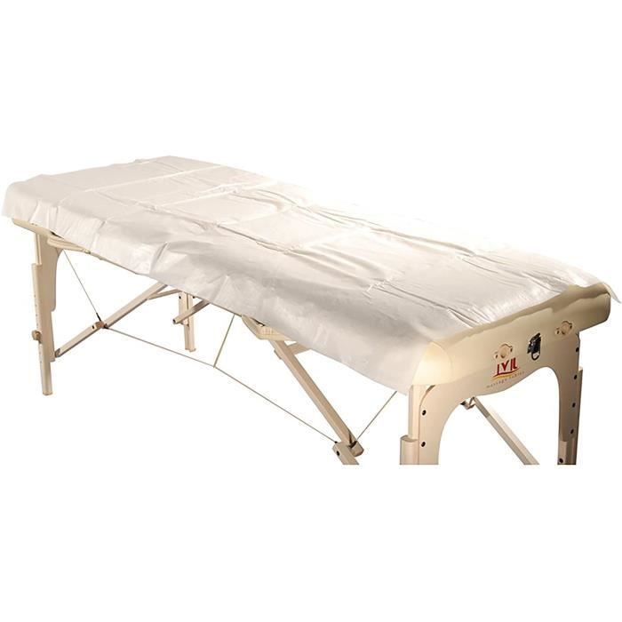 Master Massage Jetable Imperméable Massage Table Beauté Physique Canapé Tatouage Lit Feuilles, Blanc