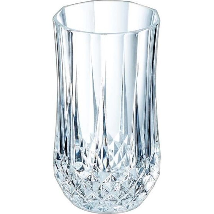 6 verres à eau vintage 36cl Longchamp - Cristal d'Arques - Verre ultra transparent au design vintage Cristal Look