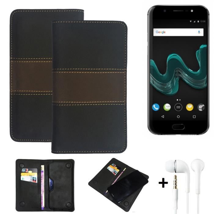 Housse + écouteursp. Wiko WIM Etui pour téléphone portable Couverture - K-S-Trade® 185230