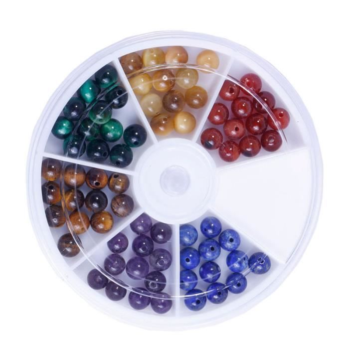 72PCS 6MM perles de pierre rondes d'espacement naturelles pour le bricolage PIERRE VENDUE SEULE