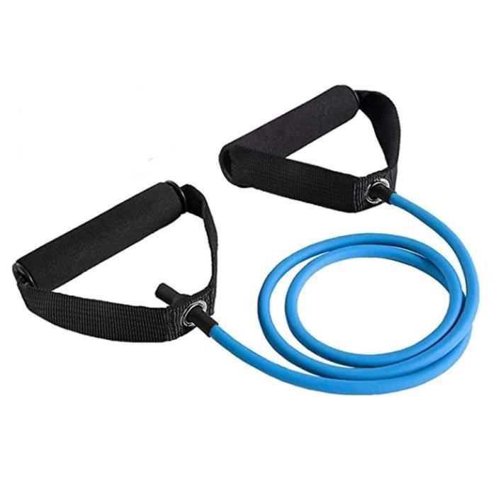 Bandes de Résistance avec Poignées Bande Élastique pour Tube D'exercice Fitness Yoga - (25lbs) Bleu