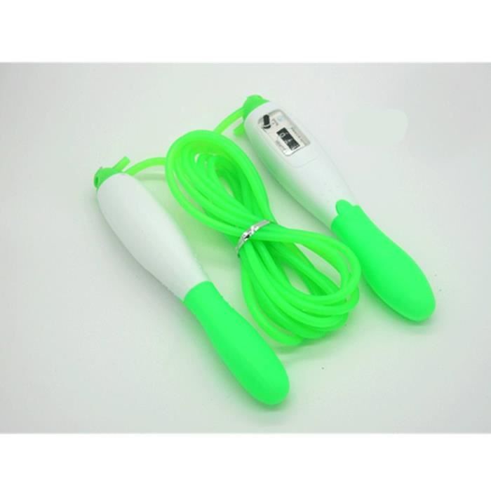 Corde à sauter mécanique, corde à sauter de compteur réglable numérique pour adultes et enfants vert