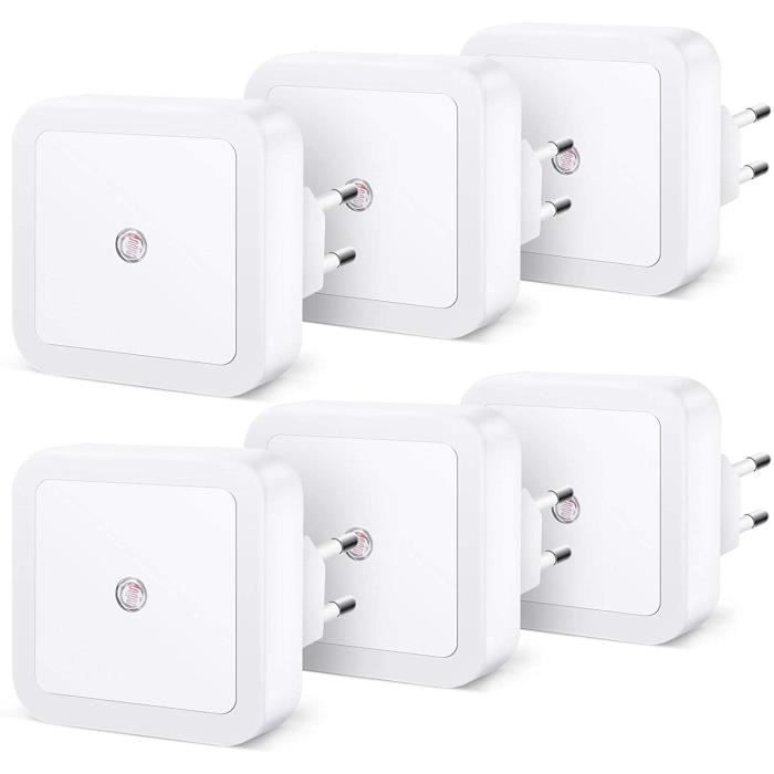 Veilleuse Enfant LED Automatique Lot de 6,Lampe Veilleuse Enfant avec Capteur de Lumière,Veilleuse Prise Électrique po