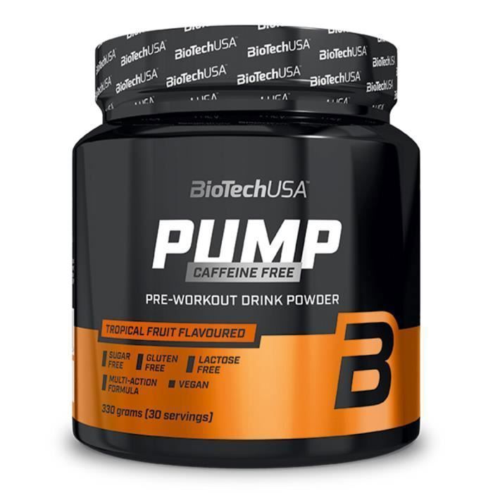 Pre-workout sans caféine Pump Caffeine Free - Tropical Fruit 330g