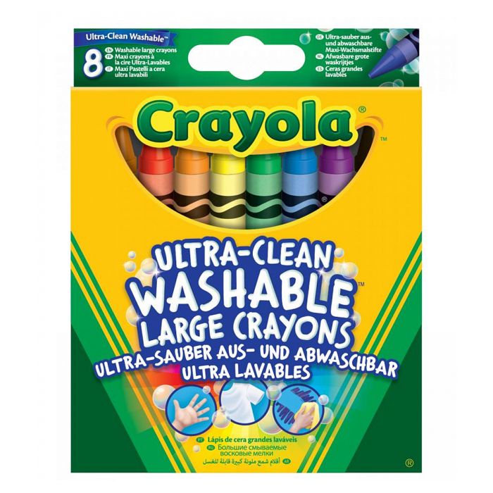 Crayola - 8 Gros crayons à la cire ultra lavables - Coloriage