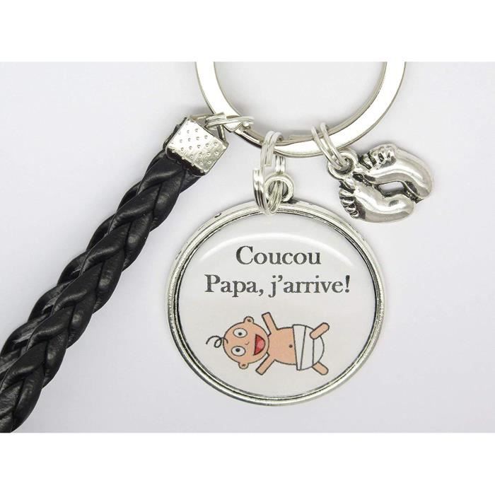 Portes Clés Personnalisable ou Bijou de Sac Cadeau Original pour Annonce Grossesse Futur Papa
