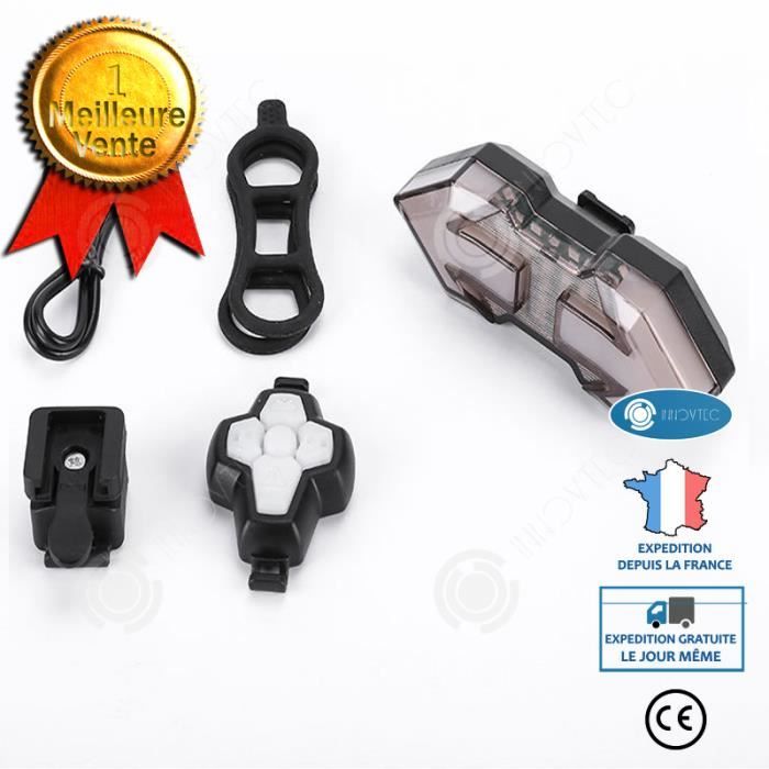 INN® Feu arrière Télécommande sans fil clignotant feu arrière USB rechargeable étanche nuit feu arrière Cool vélo voyant d'avertisse