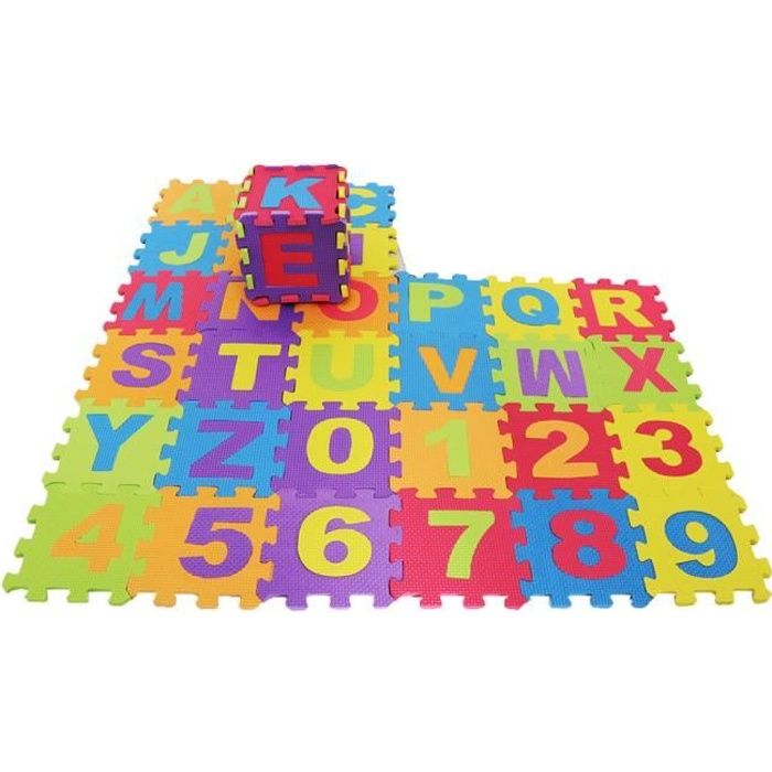Kit de 36pcs Dalles Puzzle en Mousse Eva Tapis de Sol Souple Interlocking Tiles pour Enfant Bébé Kids Nursery 15x15cm