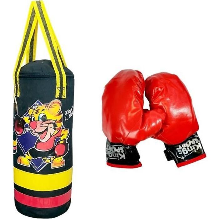 STAR BOXING Sac de frappe + gants de boxe enfant avec effets sonores