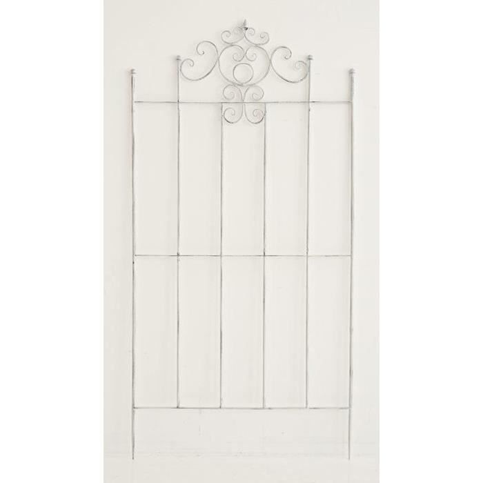 Treillis en fer coloris blanc antique - 170 x 85.5 x 2 cm