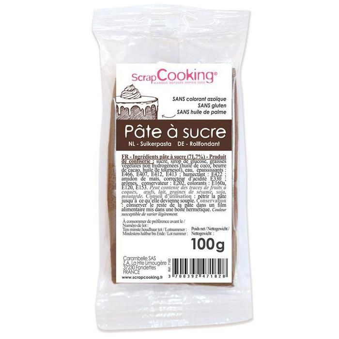 Pâte à sucre marron (vanille) - qualité pro. - ...