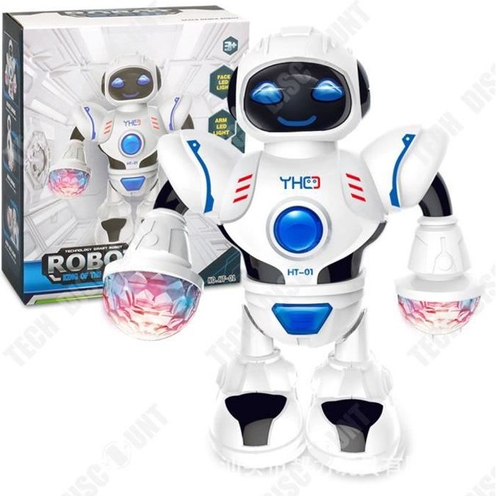 TD® Robot de danse électrique Jouets éducatifs pour enfants avec lumière LED et musique Robot de danse télécommandé intelligen