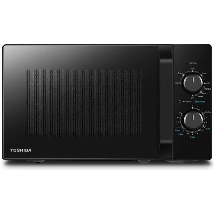 TOSHIBA Four à Micro-ondes 800w 20L, 12 Cuissons Préprogrammées, Cavité Émaillée Facile à Nettoyer, Décongélation Poids/Temps et Pla