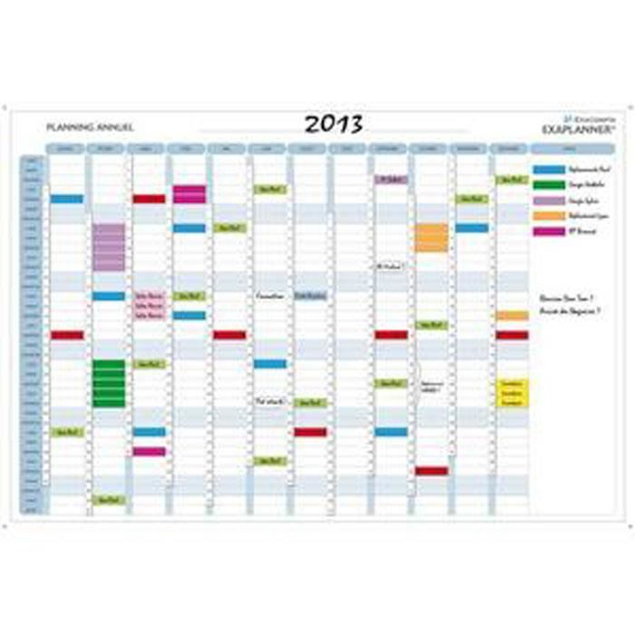 Planning annuel magnétique 90 x 59 cm vendu en kit avec de nombreux accessoires 56150E