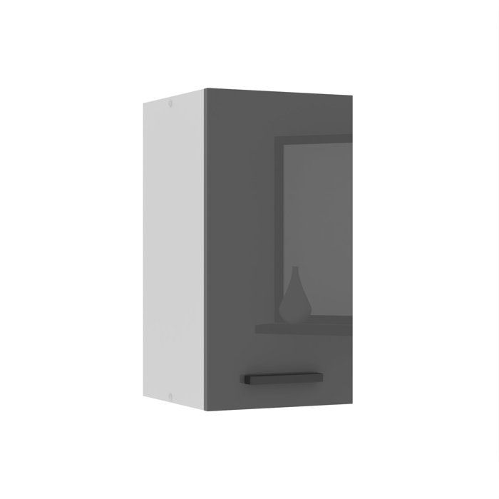 Meuble haut cuisine - BELINI - SG30 - 1 porte - Argent très brillant - 58 cm de hauteur