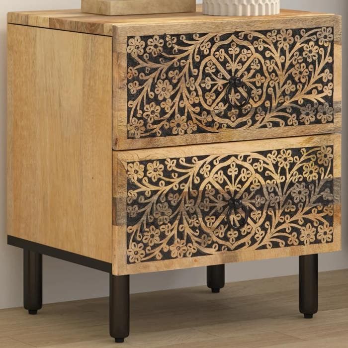 vidaXL Table de Chevet Armoire de Nuit avec Tiroirs Table de Téléphone Meuble de Rangement Chambre Salon Rétro Bois de 358210
