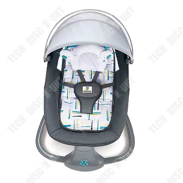 Balançoire électronique Bébé Chicco Relax&Play Cool - 5 Vitesses, 12 Mélodies, Siège Inclinable, Gris - 3