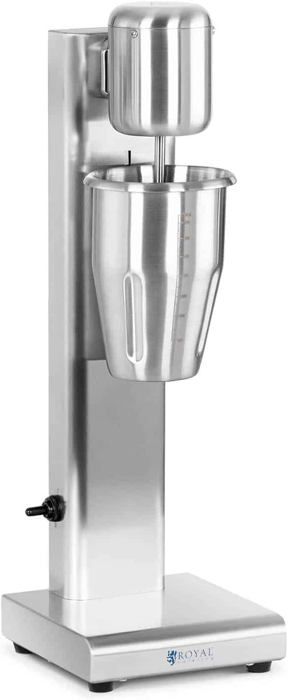 Royal Catering RCPMS-80S Milkshaker Professionnel 80W - 1L Inox - 15000 Tr/min