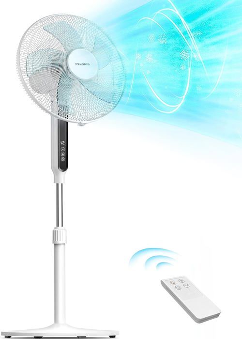 Ventilateur Sur Pied MYCARBON Ultra Silencieux 20dB - Hauteur Réglable 130cm Avec Télécommande, Oscillation 85°