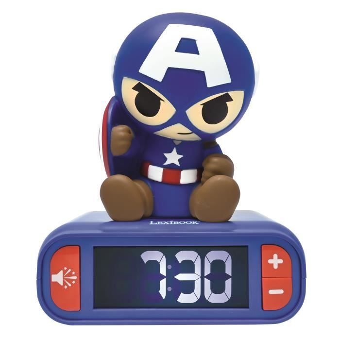 Réveil-Veilleuse Lexibook Captain America – 3D Lumineux et Sonore - vue 2