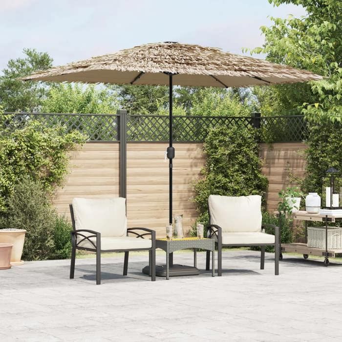 vidaXL Parasol de jardin avec LED et mât en acier 300x200x250cm parasol parasol dextérieur parasol de patio4005118