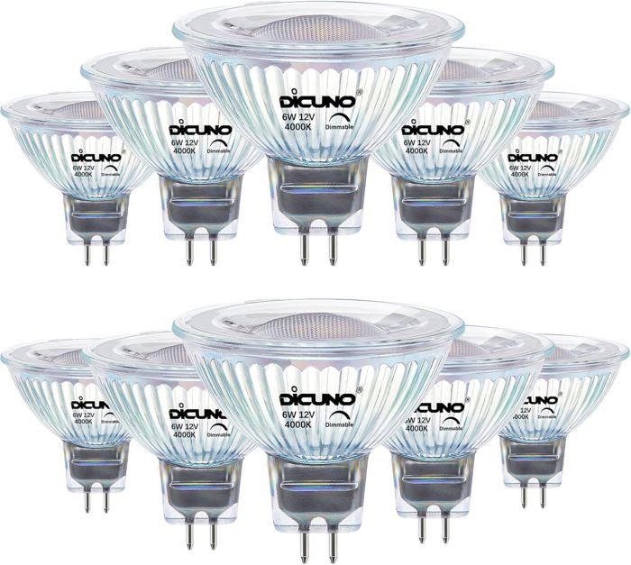 2 Ampoules Halogènes TobeBright 50W GU5.3 - MR16 Dimmable 2700K - Pour Spots Et Projecteurs