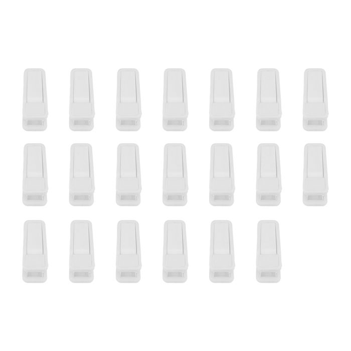 Lot de 20 pinces à cintres en plastique pour pantalons jupes vêtements (blanc)