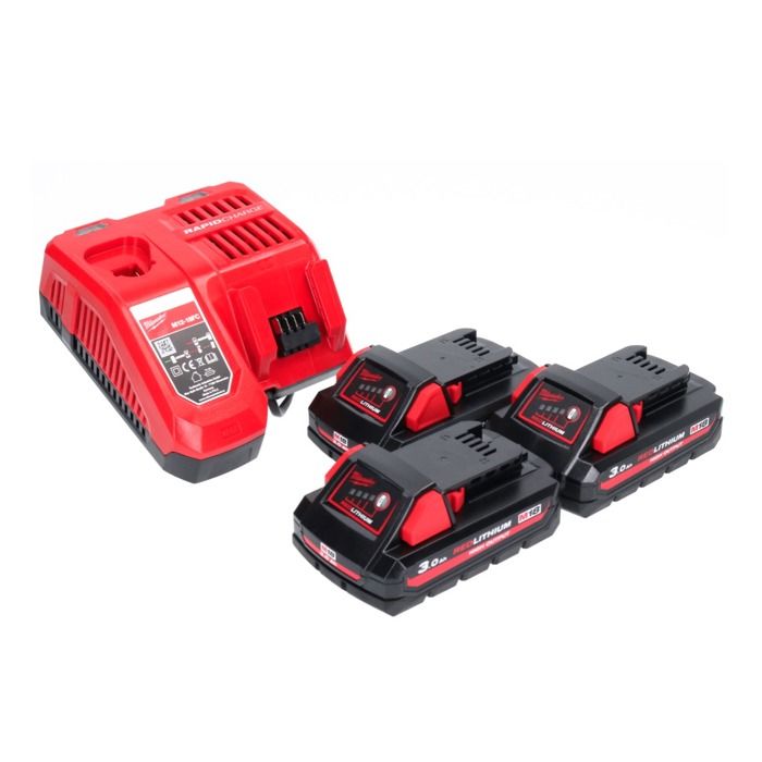 Kit de démarrage sans fil - Milwaukee - M18 NRG-303 - 3x 18V 3 0Ah Li-Ion - Chargeur rapide M12-18FC