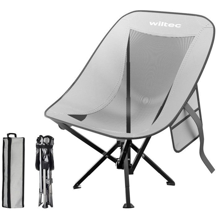 Wiltec Chaise pliante de camping 500 x 450 x 710 mm Capacité max. 100 kg Chaise pliable de pêche Fauteuil pliant compact Gris No Wiltec Chaise pliante de camping 500 x 450 x 710 mm Capacité max. 100 kg Chaise pliable de pêche Fauteuil pliant compact Gris No