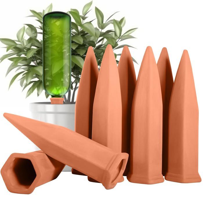 Cône darrosage Argile Lot de 8 Systèmes Dirrigation Automatique Irrigation Goutte à Goutte Kit pour Plantes en Pot