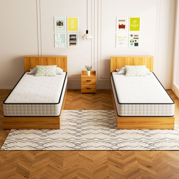 Lot de 2 Matelas en Mousse 90x200cmÉpaisseur 16cm - DEWINNER® -Double Face DisponibleMousse à Mémoire de Forme