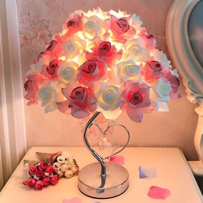 Lampe de chevet lampe coeur fleur rose lampe dcorative de chambre Cadeau de Fte des Mres Saint-Valentin cadeau