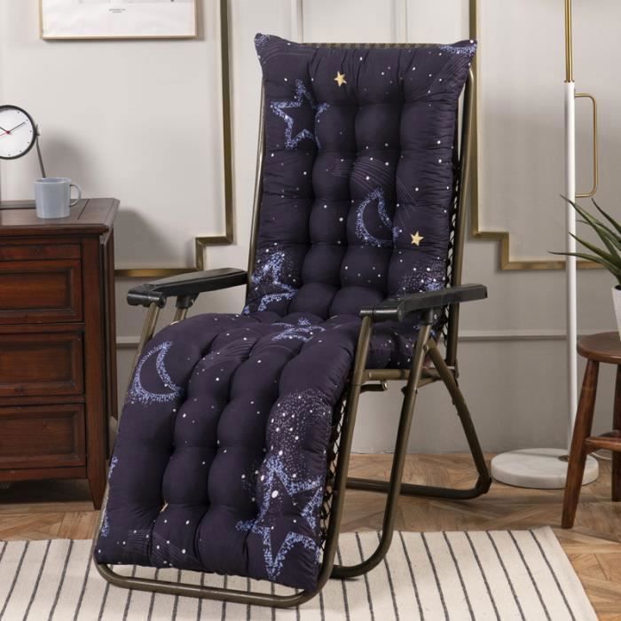 Matelas Coussin pour Bain de Soleil Chaise Longue Coussin Chaise Longue Jardin Extérieur Doux Pliable160 * 48cm Étoile Bleue