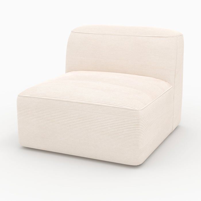 Chauffeuse pour canapé modulable en velours blanc cassé - Mina - Maison Pavane