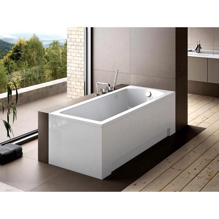 Baignoire rectangulaire - OTITEC - SHEA - 160x70 cm - Acrylique - Vidage chrome Baignoire rectangulaire - OTITEC - SHEA - 160x70 cm - Acrylique - Vidage chrome